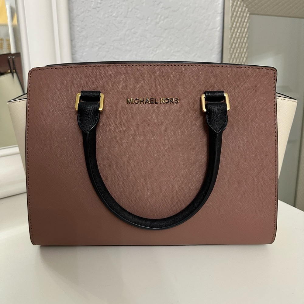 Michael Kors Tri-Color Leather Satchel Bag